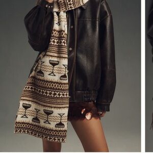 NWT Maeve Fair Isle Espresso Martini Patterned Scarf